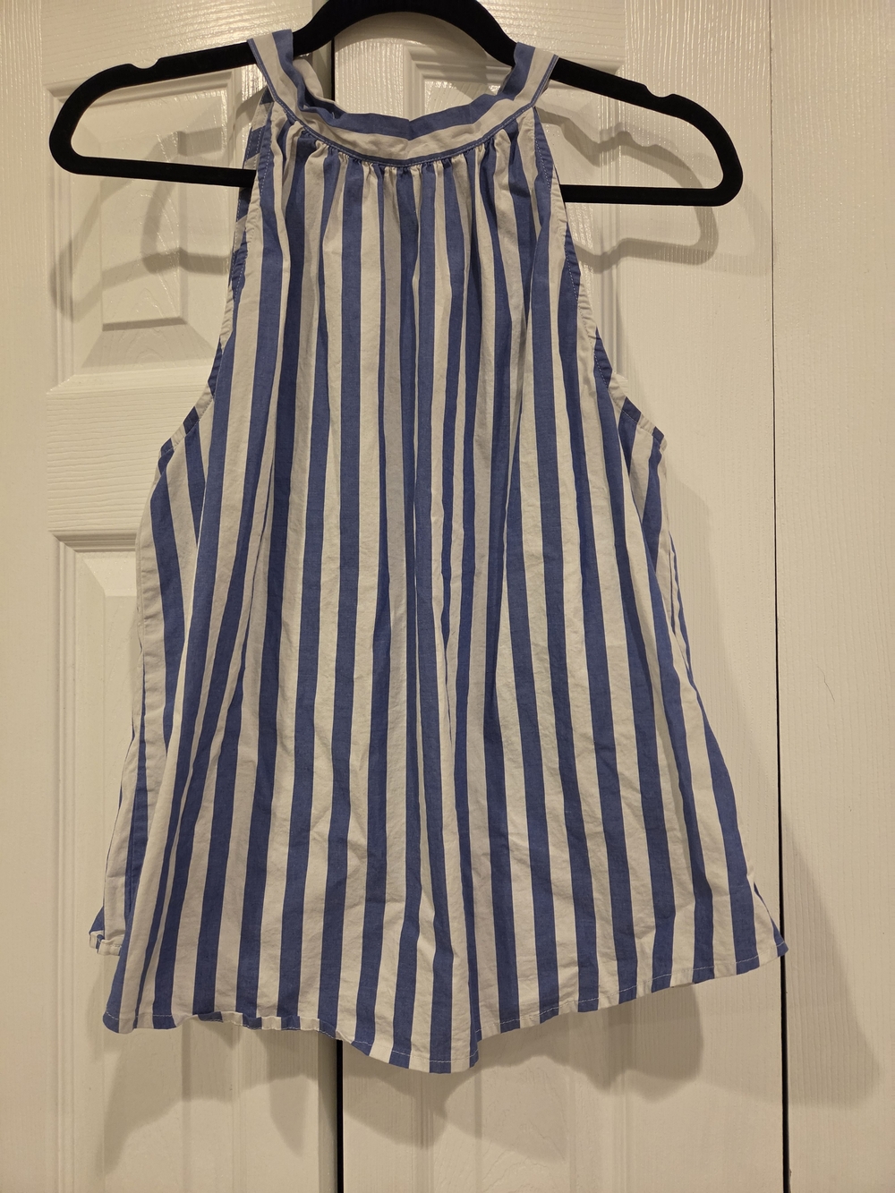 J. Crew Blue & White Vertical Stripe Halter